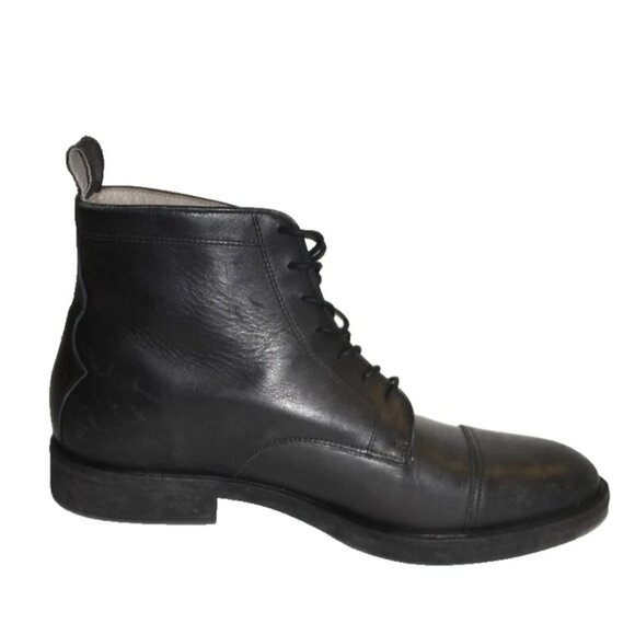 New! ALLSAINTS Men\'s Drago Cap toe Leather Combat Boot Black Size 13 US DD485 main image 6